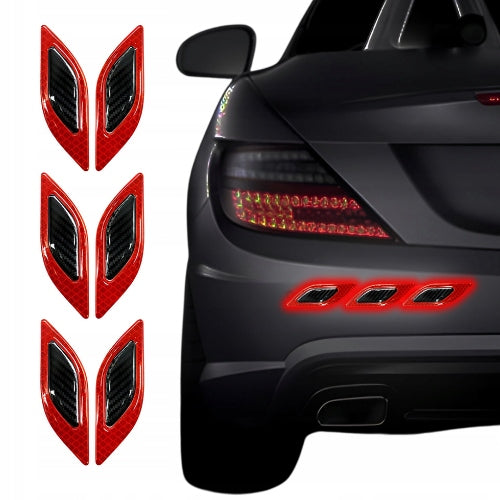 6x Naklejki Odblaskowe Na Samochód Nalepki Folia Ochronna 3D Drivio24