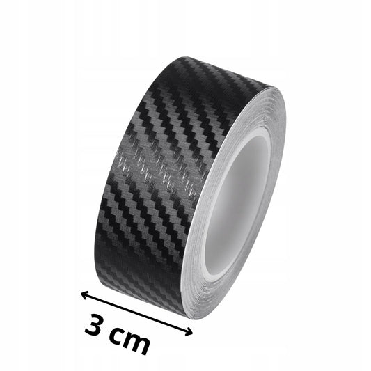 Taśma ochronna carbon Drivio24 3 cm × 3 m na progi, drzwi i lusterka