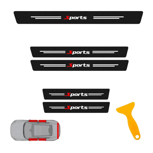 Zestaw 5x naklejki Sports carbon na progi + bagażnik Drivio24