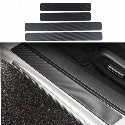 Zestaw 5x nakładki carbon 3D na progi + bagażnik Drivio24