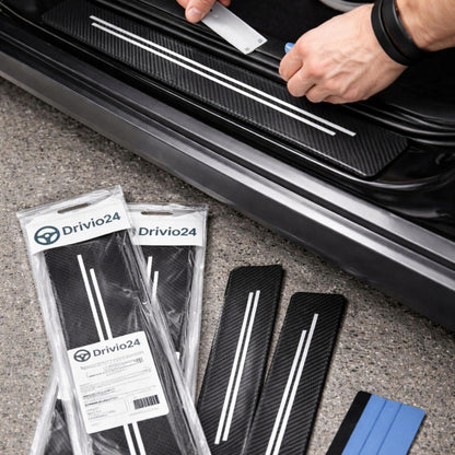 Nakładki na progi drzwi Drivio24 4 szt. carbon 3D ochrona + styl