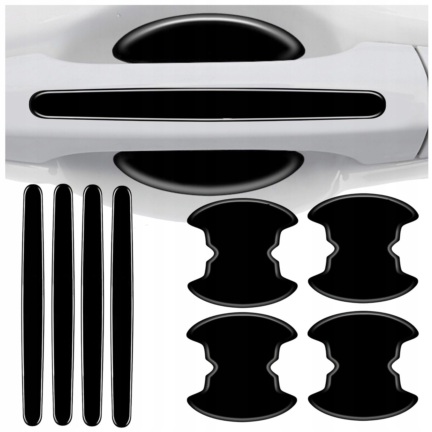 8x Mocna Folia Ochronna Pod Klamki Drzwi Samochodowe Naklejki Drivio24