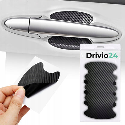Naklejki ochronne carbon pod klamki drzwi Drivio24 4 szt