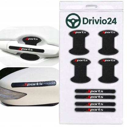 8x Folia Ochronna Pod Klamki Drzwi Samochodowe Naklejki Sports Drivio24