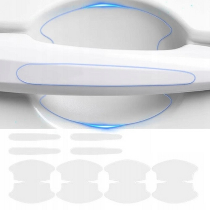 8x Folia Ochronna Naklejki Pod Klamki Samochodu Drzwi Samochodowe Bezbarwne Drivio24