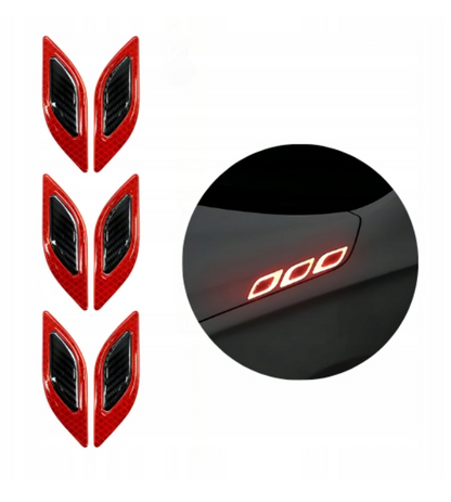 6x Naklejki Odblaskowe Na Samochód Nalepki Folia Ochronna 3D Drivio24