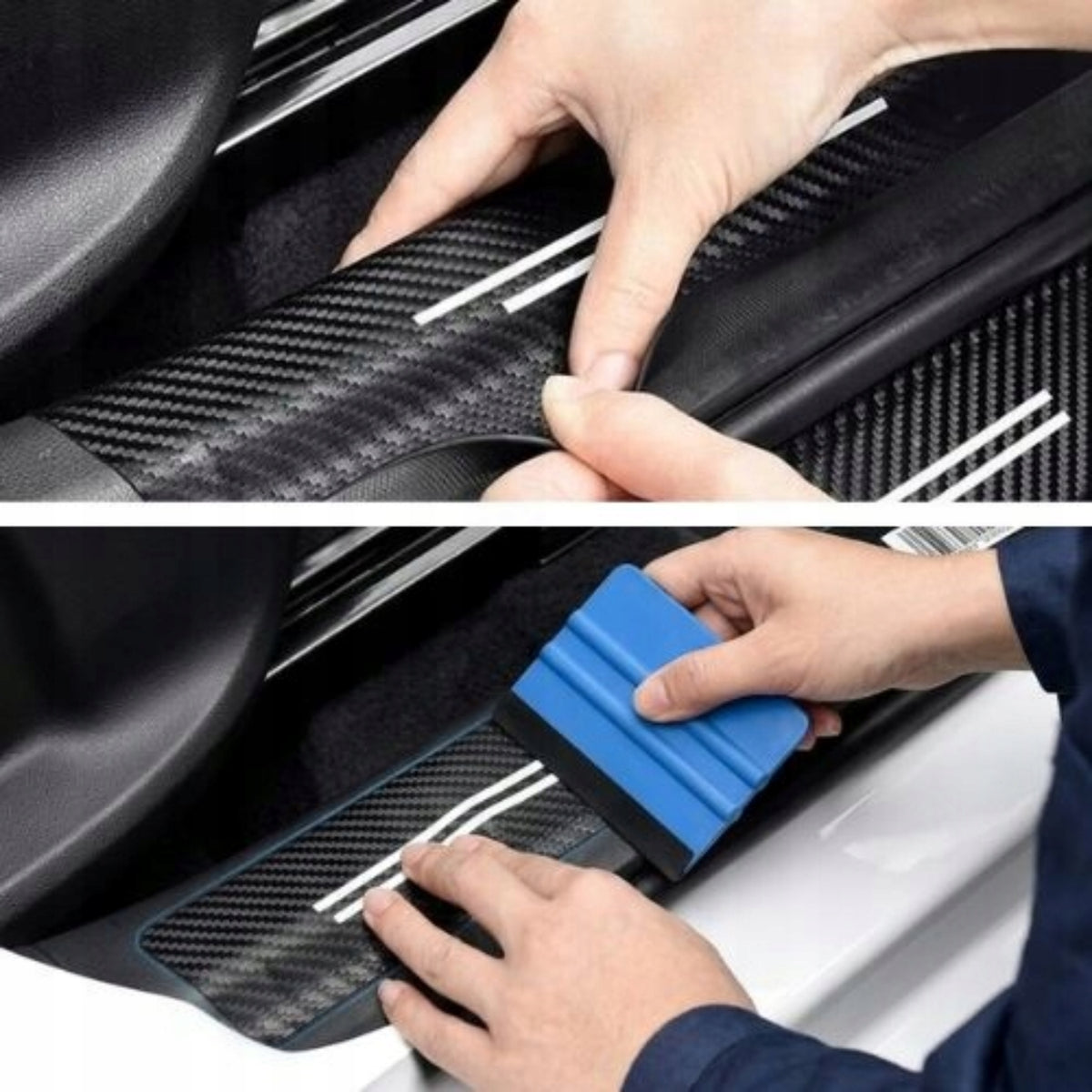 Nakładki na progi drzwi Drivio24 4 szt. carbon 3D ochrona + styl