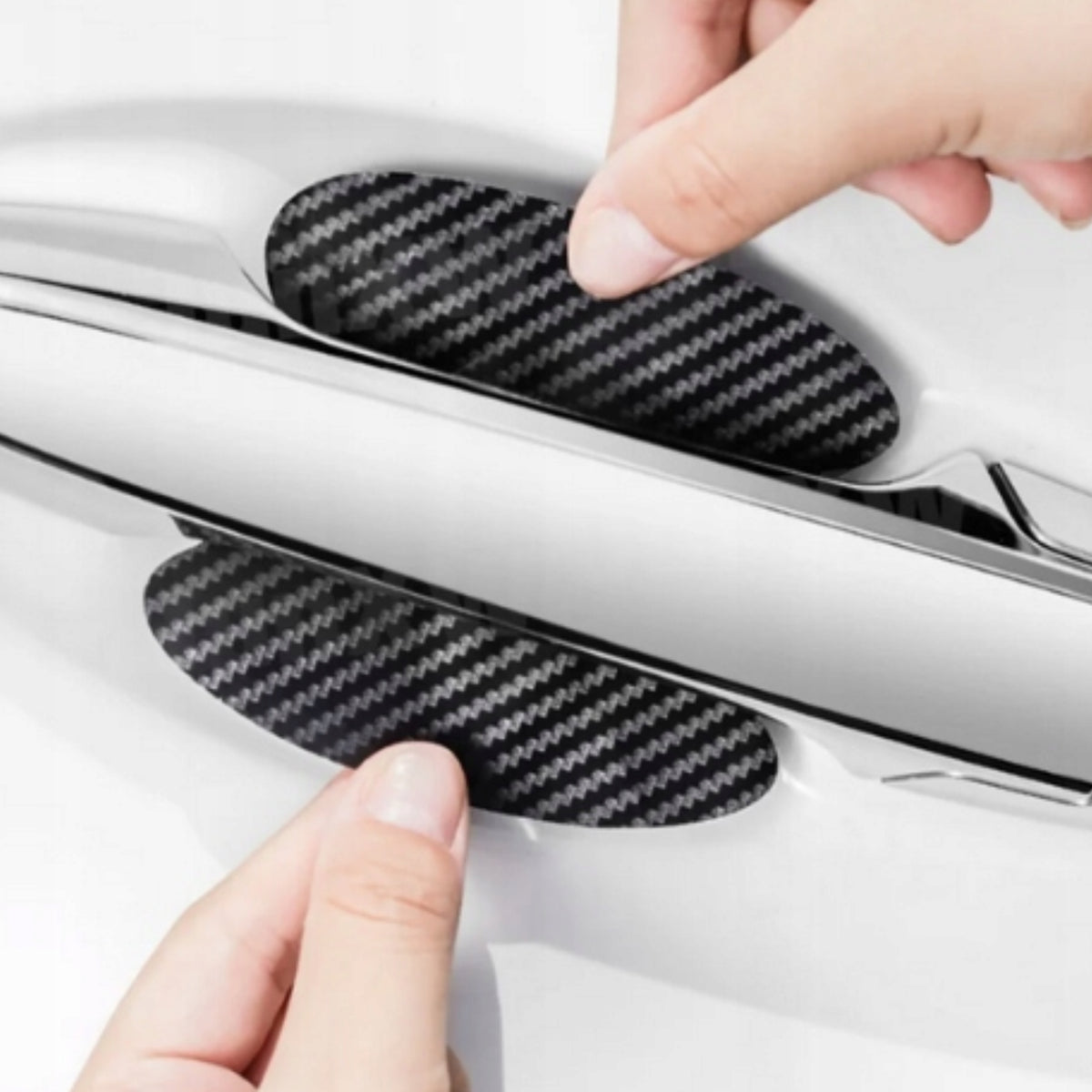 Naklejki ochronne carbon pod klamki drzwi Drivio24 4 szt