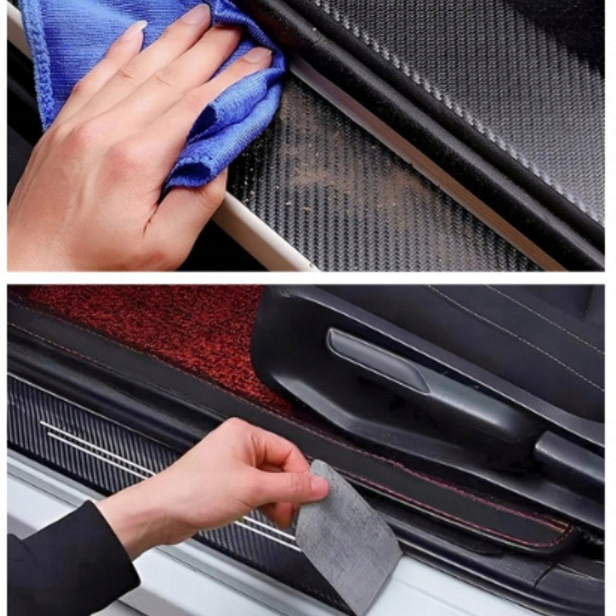 Nakładki na progi drzwi Drivio24 4 szt. carbon 3D ochrona + styl