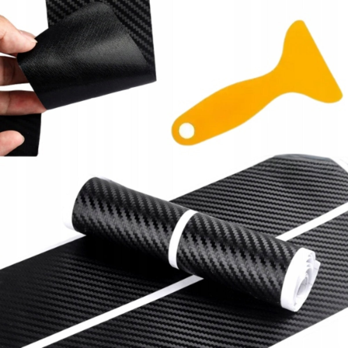 Nakładka carbon 3D na próg bagażnika Drivio24 90 cm + rakla