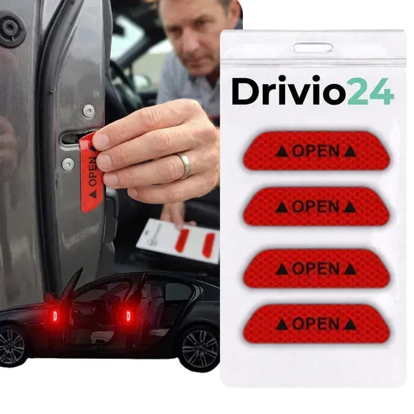 Naklejki odblaskowe OPEN na drzwi 4 szt.